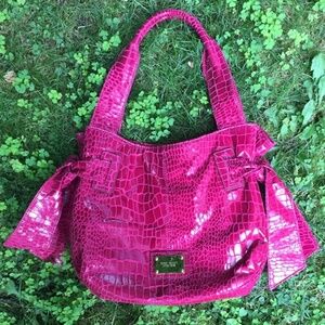 NINE WEST CROCODILE HOBO BAG in PINK